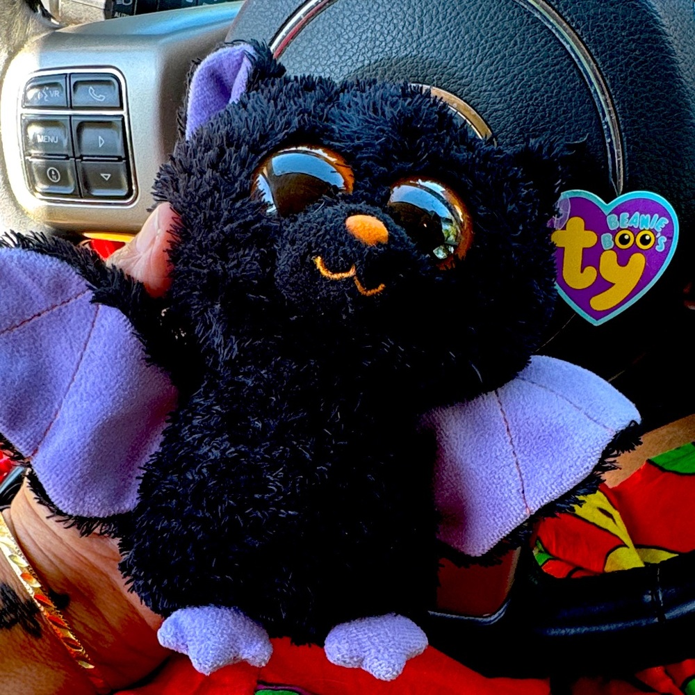 Ty Beanie Boos Black Bat with Purple Wings